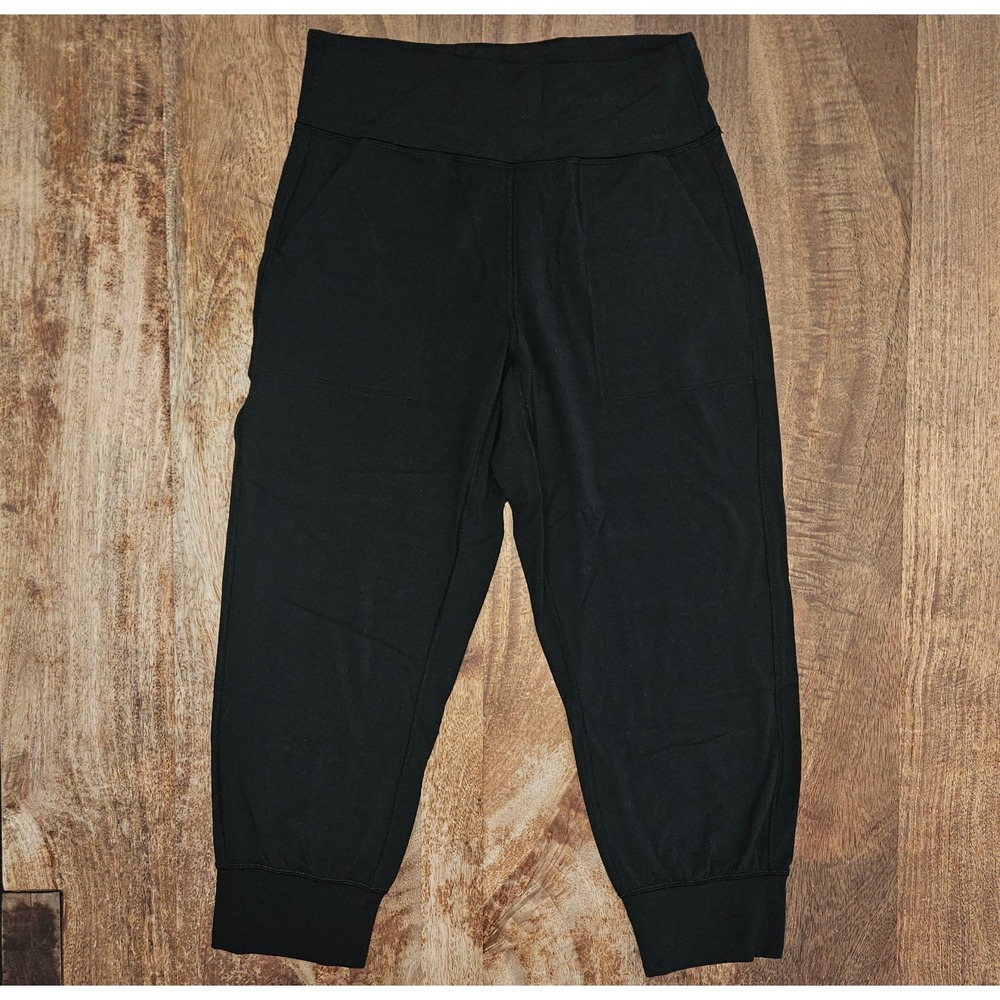 Lululemon Align High Rise Jogger Womens 8 Black Crop 23" Nulu Yoga Pants Pockets